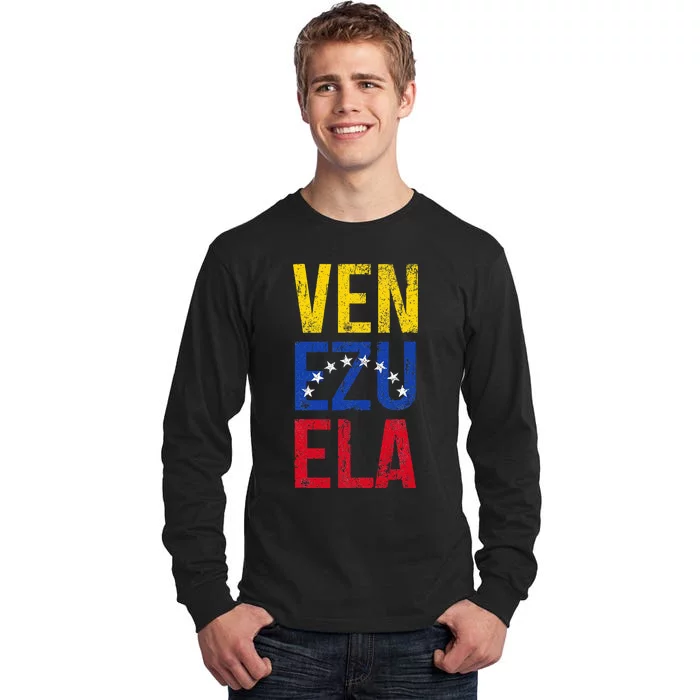 Venezuela Vintage Pride Venezuelan Flag Tall Long Sleeve T-Shirt