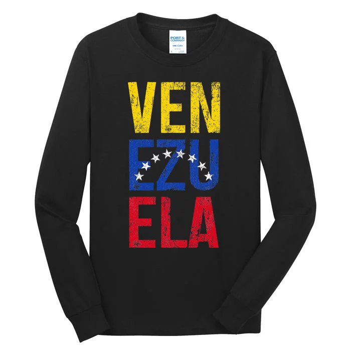 Venezuela Vintage Pride Venezuelan Flag Tall Long Sleeve T-Shirt