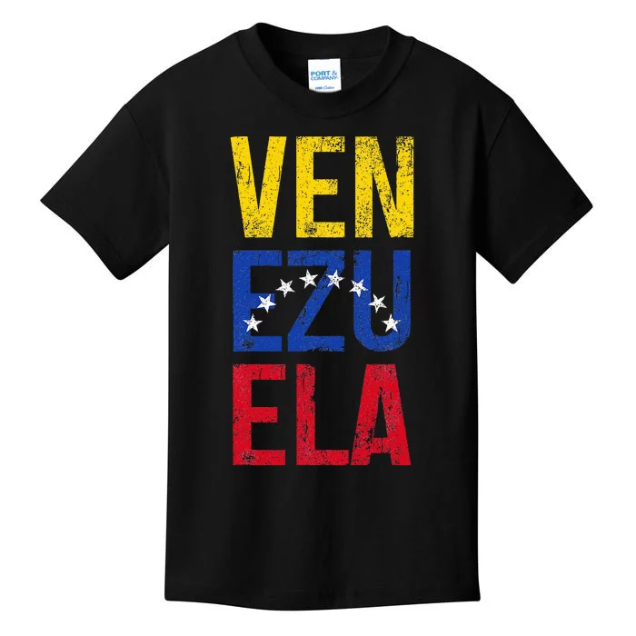 Venezuela Vintage Pride Venezuelan Flag Kids T-Shirt