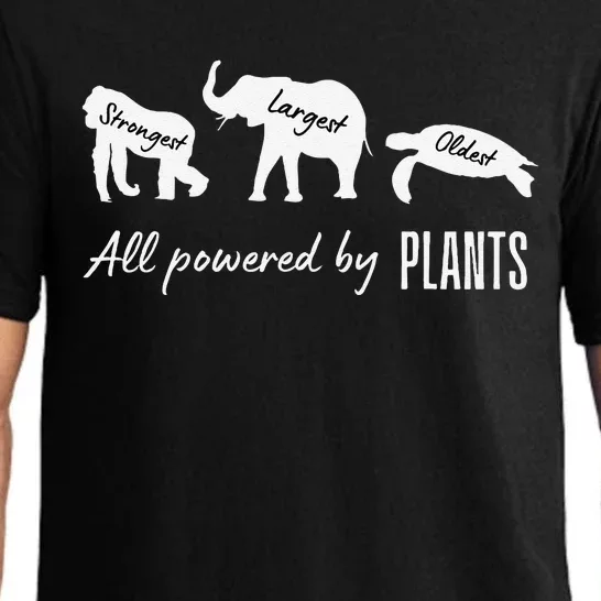 Vegan Vegetarian Powered By Plants Strongest Largest Oldest Pajama Set