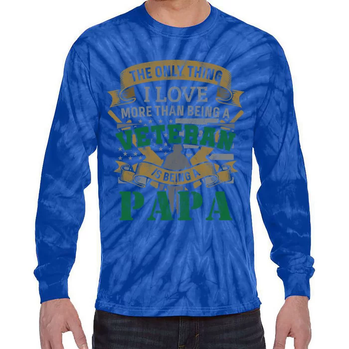 Vietnam Veteran Papa Fathers Day Gift Tie-Dye Long Sleeve Shirt