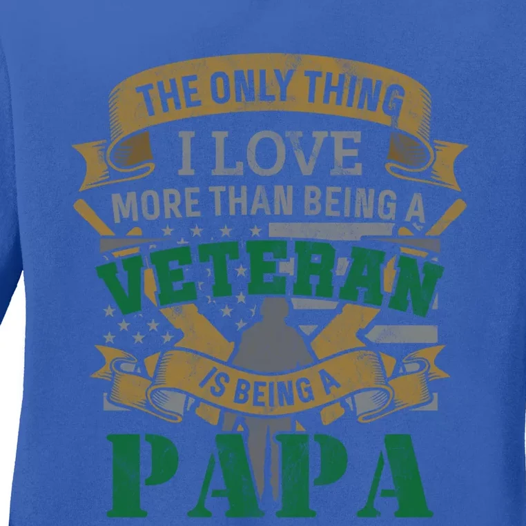 Vietnam Veteran Papa Fathers Day Gift Ladies Long Sleeve Shirt