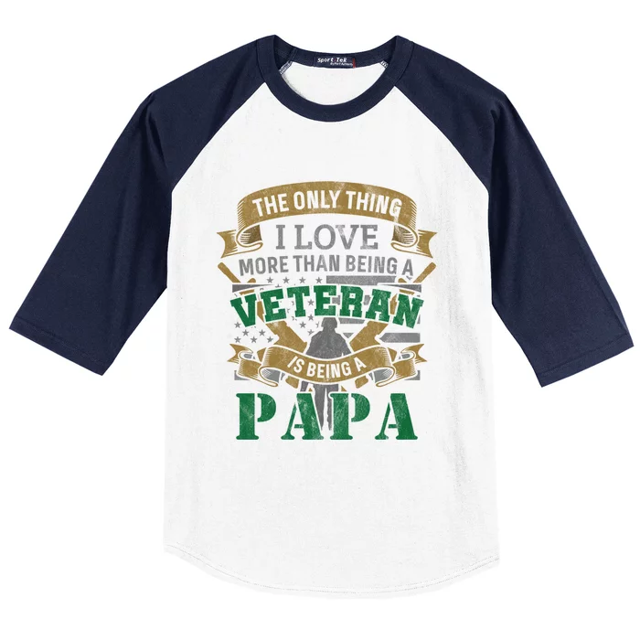 Vietnam Veteran Papa Fathers Day Gift Baseball Sleeve Shirt