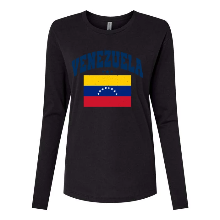 Vintage Venezuela Patriotic Throwback Athletic Meaningful Gift Womens Cotton Relaxed Long Sleeve T-Shirt