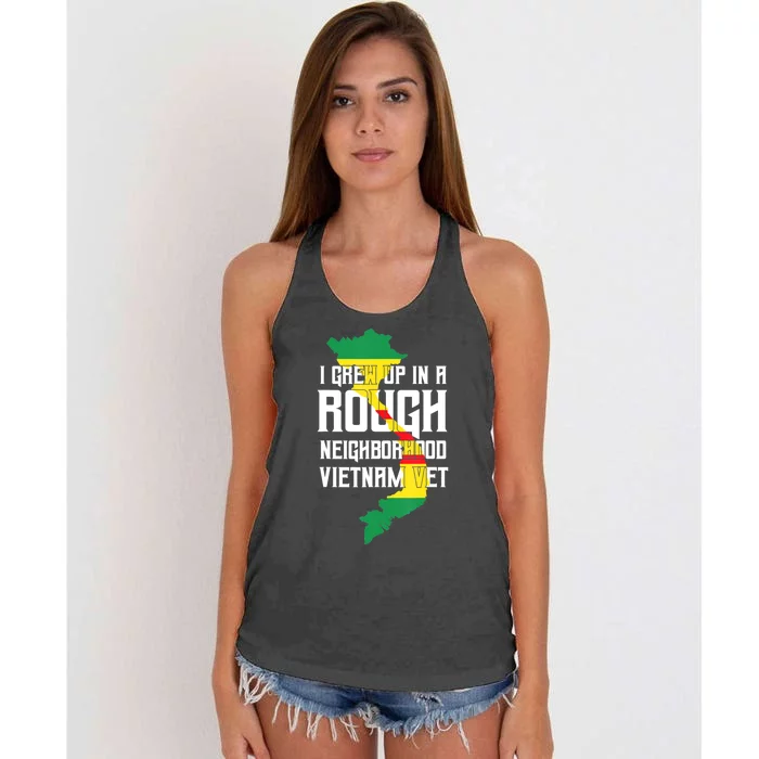 Vietnam Veteran Patriotic Army Combat Women's Knotted Racerback Tank