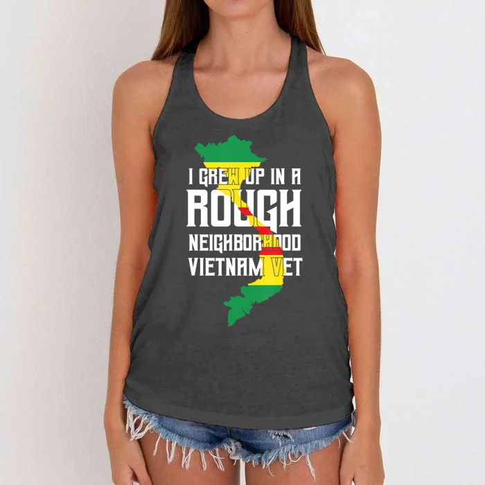 Vietnam Veteran Patriotic Army Combat Women's Knotted Racerback Tank