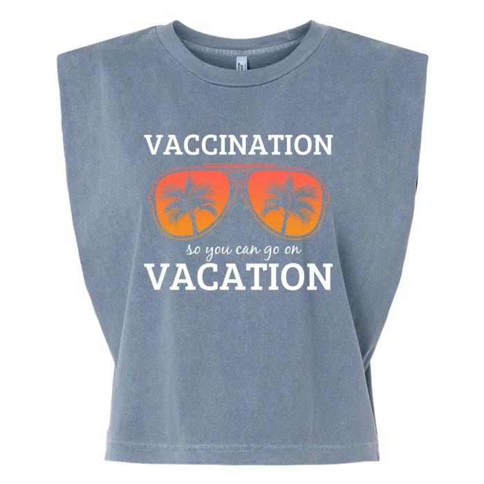 Vacation Vaccination Retro Vintage Oh Hey Vacay Gift Garment-Dyed Women's Muscle Tee