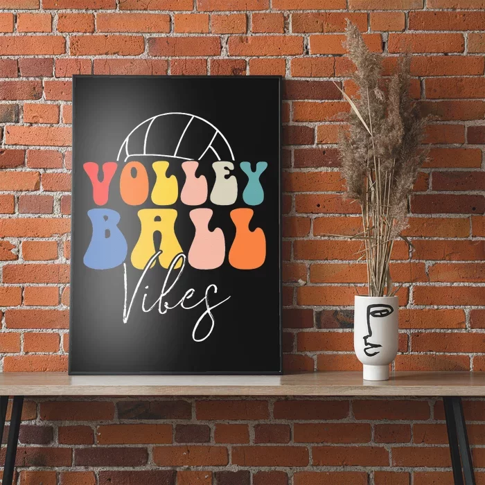 Volleyball Vibes Retro Hippie Volleyball Gift Poster