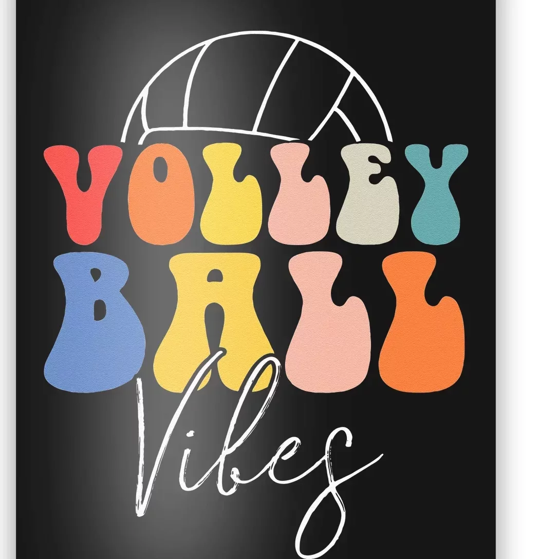 Volleyball Vibes Retro Hippie Volleyball Gift Poster