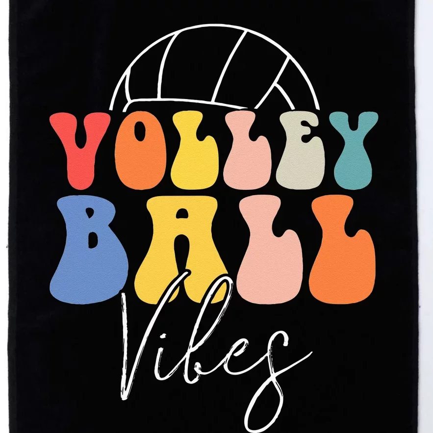 Volleyball Vibes Retro Hippie Volleyball Gift Platinum Collection Golf Towel