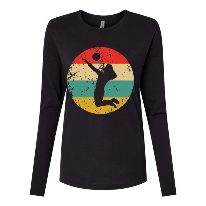 Volleyball Vintage Retro Volleyball Player Womens Cotton Relaxed Long Sleeve T-Shirt