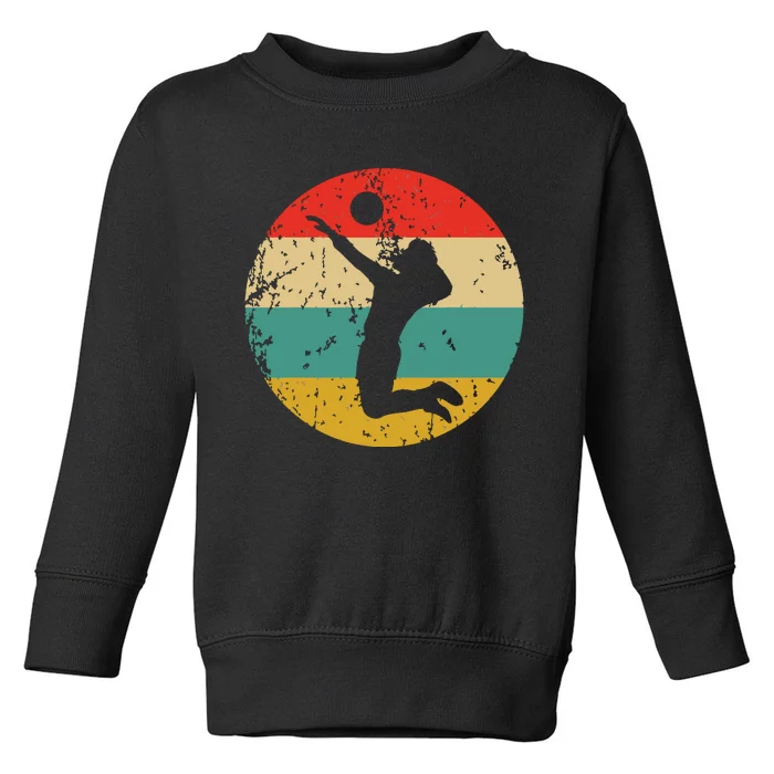 Volleyball Vintage Retro Volleyball Player Toddler Sweatshirt