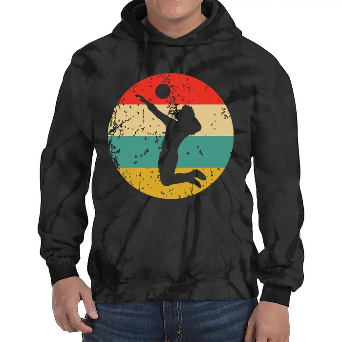 Volleyball Vintage Retro Volleyball Player Tie Dye Hoodie