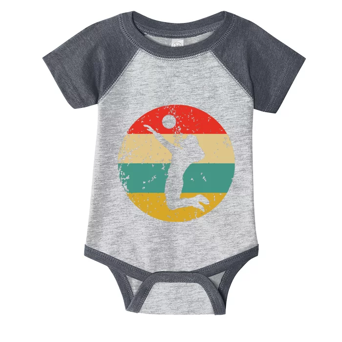 Volleyball Vintage Retro Volleyball Player Infant Baby Jersey Bodysuit