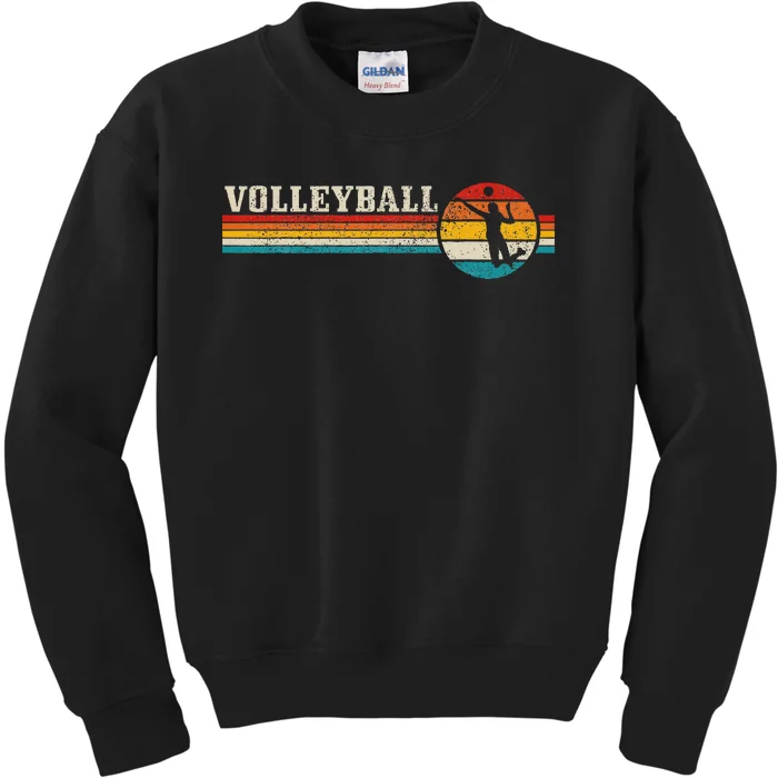 Volleyball Vintage Retro Sports Volleyball Player Kids Sweatshirt