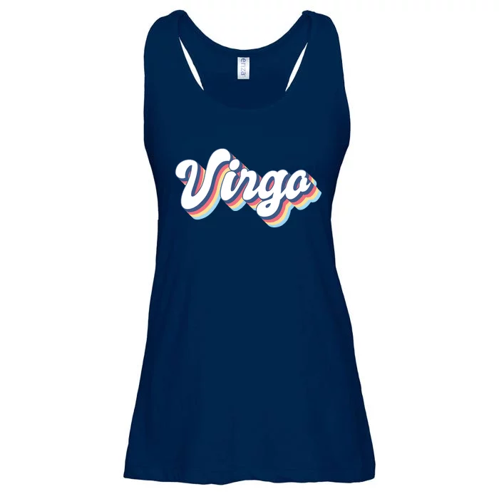 Virgo Vintage Retro Zodiac Sign Virgo Constellation Design Ladies Essential Flowy Tank