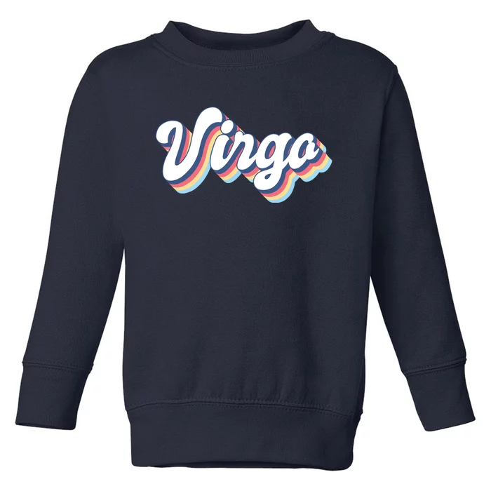 Virgo Vintage Retro Zodiac Sign Virgo Constellation Design Toddler Sweatshirt