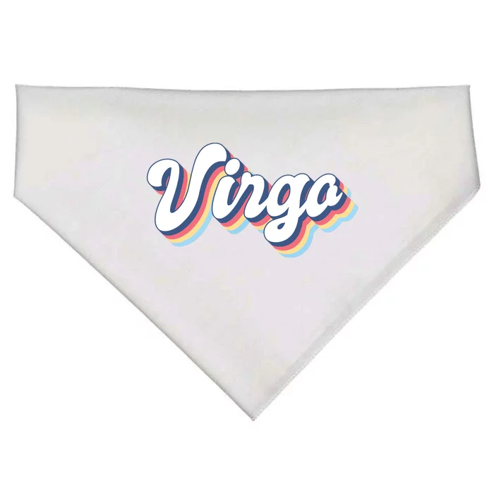 Virgo Vintage Retro Zodiac Sign Virgo Constellation Design USA-Made Doggie Bandana