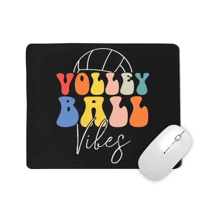 Volleyball Vibes Retro Hippie Volleyball Gift Mousepad