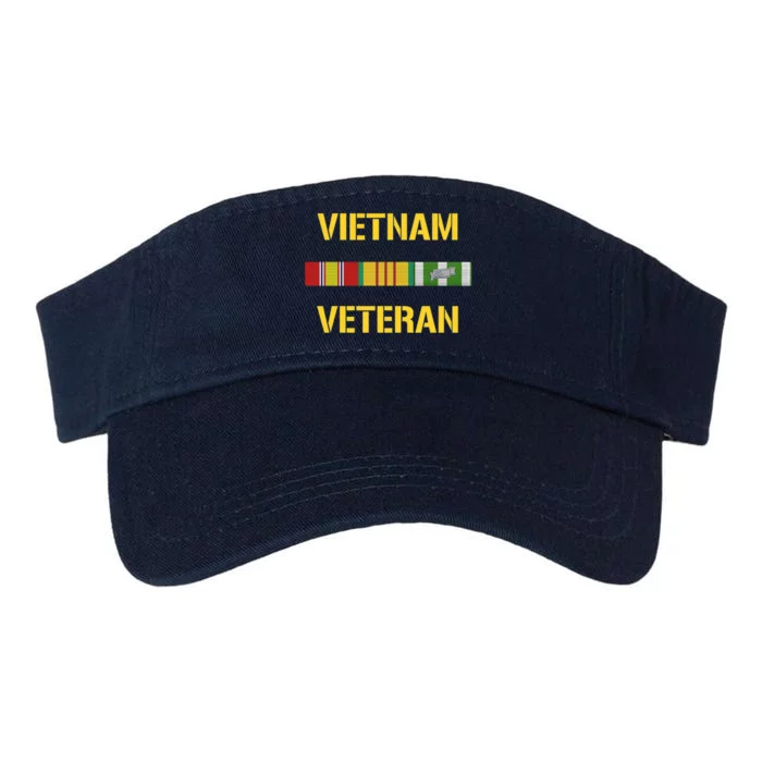 Vietnam Veteran Ribbon Bar Funny Army Valucap Bio-Washed Visor