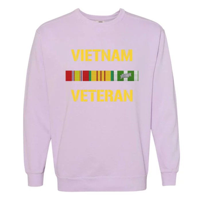 Vietnam Veteran Ribbon Bar Funny Army Garment-Dyed Sweatshirt