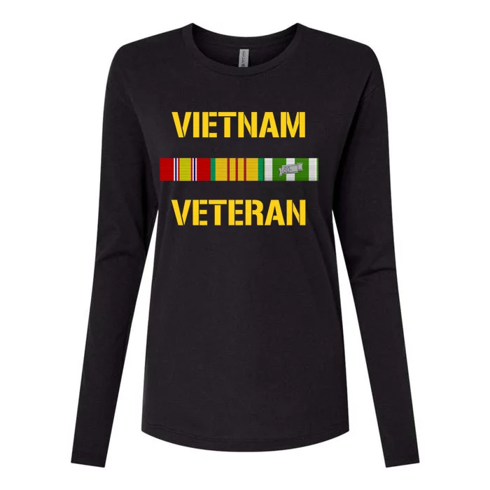 Vietnam Veteran Ribbon Bar Gift Womens Cotton Relaxed Long Sleeve T-Shirt