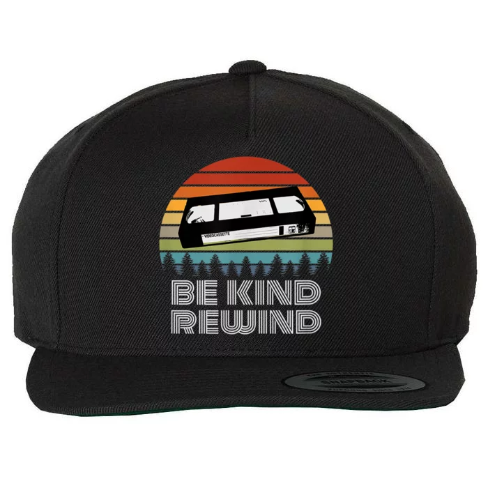 Vhs Vintage Retro 80s 90s Vcr Be Kind Rewind Gift Wool Snapback Cap