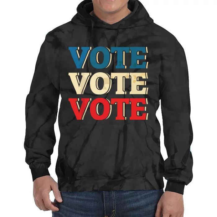 Vote Vintage Retro Go Vote Presidential Election Tie Dye Hoodie