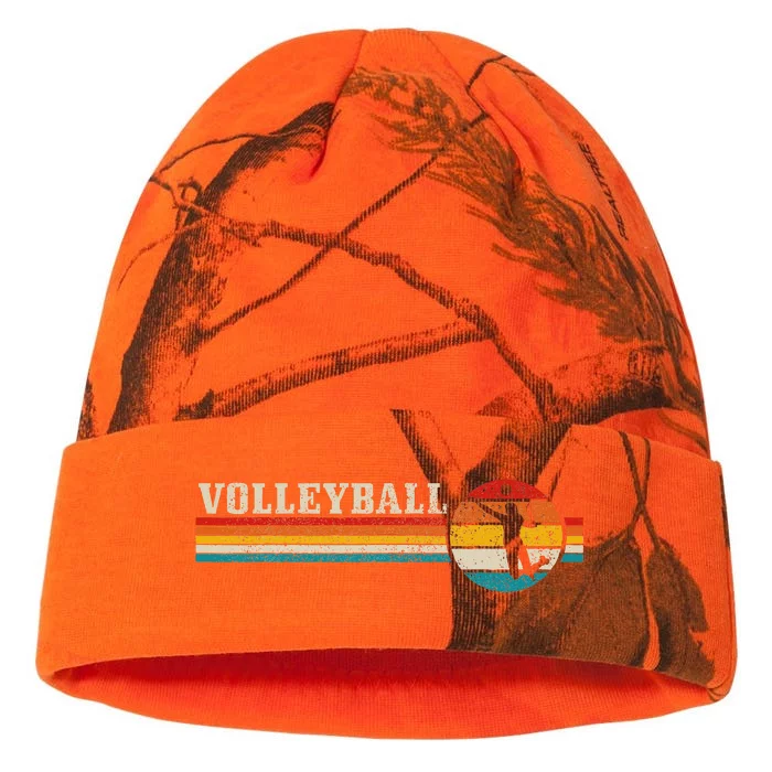 Volleyball Vintage Retro Sports Volleyball Player Kati - 12in Camo Beanie