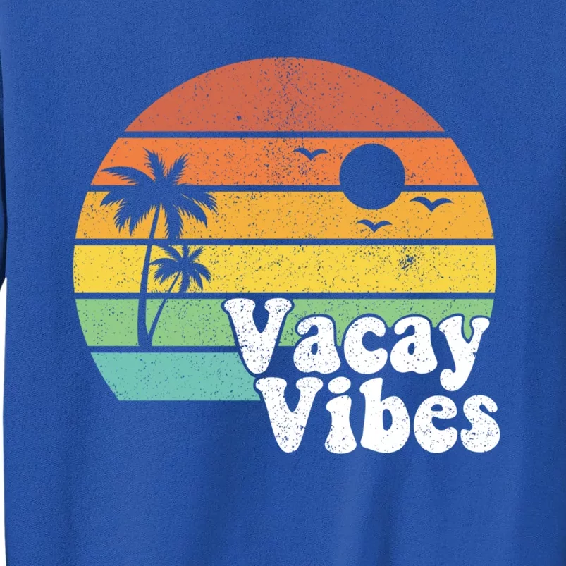 Vacay Vibes Retro Beach Vacation Summer Quote Gift Cute Gift Sweatshirt