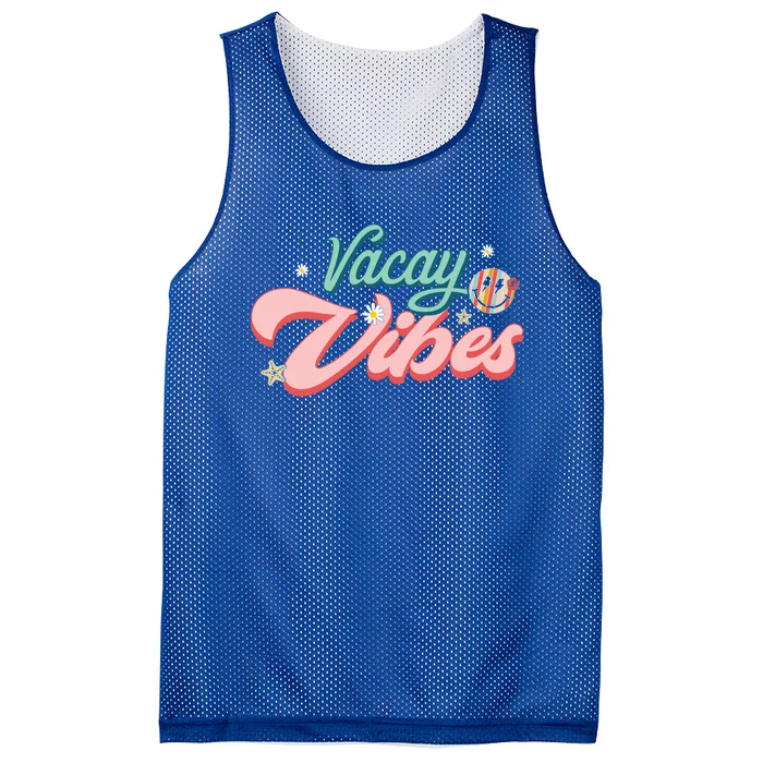 Vacay Vibes Retro Summer Beach Vacation Gift Mesh Reversible Basketball Jersey Tank