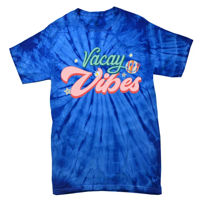 Vacay Vibes Retro Summer Beach Vacation Gift Tie-Dye T-Shirt