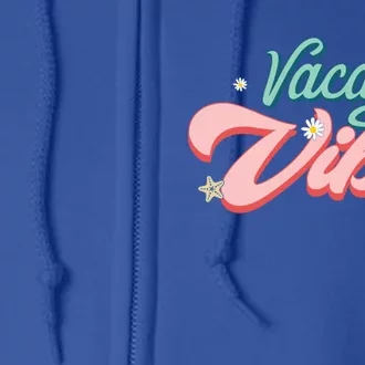 Vacay Vibes Retro Summer Beach Vacation Gift Full Zip Hoodie