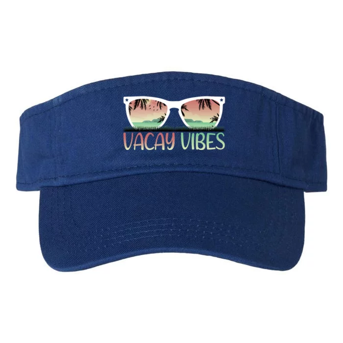 Vacay Vibes Retro Design With Sunglasses In Vacay Vibes Gift Valucap Bio-Washed Visor