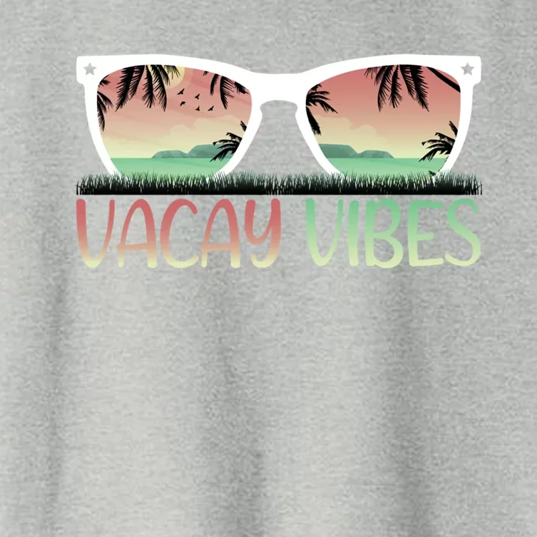 Vacay Vibes Retro Design With Sunglasses In Vacay Vibes Gift Women's Crop Top Tee