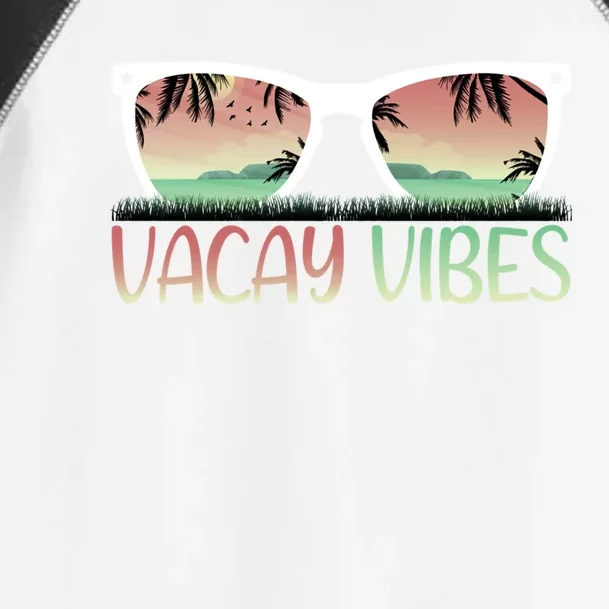 Vacay Vibes Retro Design With Sunglasses In Vacay Vibes Gift Toddler Fine Jersey T-Shirt