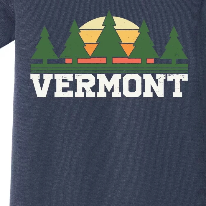 Vintage Vermont Retro Logo Baby Bodysuit