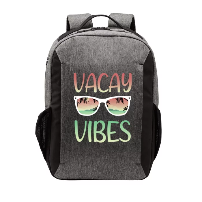 Vacay Vibes Retro Design With Sunglasses In Vacay Vibes Gift Vector Backpack