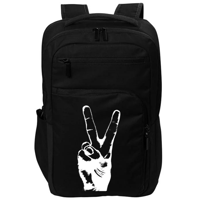 V Victory Sign Peace Symbol Hand White Print Cool Urban Great Gift Impact Tech Backpack