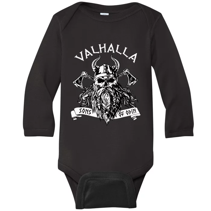 Viking Valhalla Sons Of Odin Norse Nordish Thor Mythology Baby Long Sleeve Bodysuit