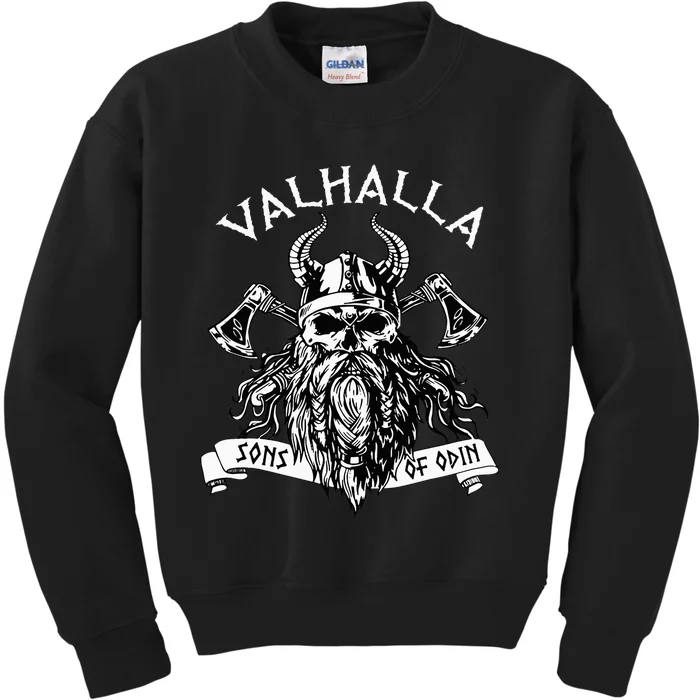 Viking Valhalla Sons Of Odin Norse Nordish Thor Mythology Kids Sweatshirt