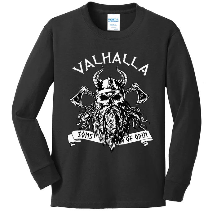 Viking Valhalla Sons Of Odin Norse Nordish Thor Mythology Kids Long Sleeve Shirt