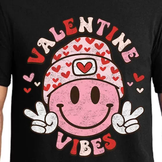 Valentine Vibes Smile On Face Trendy Groovy Pajama Set