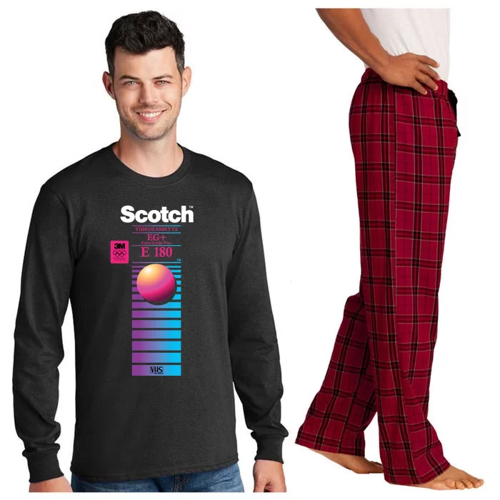 Vaporwave Vhs Scotch E180 Eg+ Long Sleeve Pajama Set