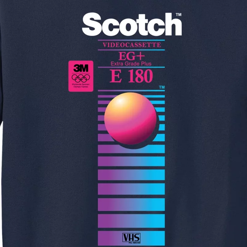 Vaporwave Vhs Scotch E180 Eg+ Tall Sweatshirt