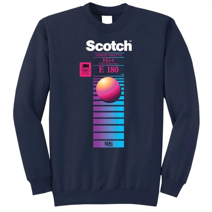 Vaporwave Vhs Scotch E180 Eg+ Tall Sweatshirt