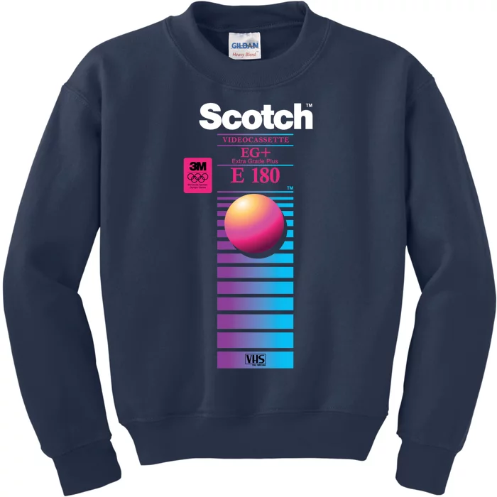 Vaporwave Vhs Scotch E180 Eg+ Kids Sweatshirt