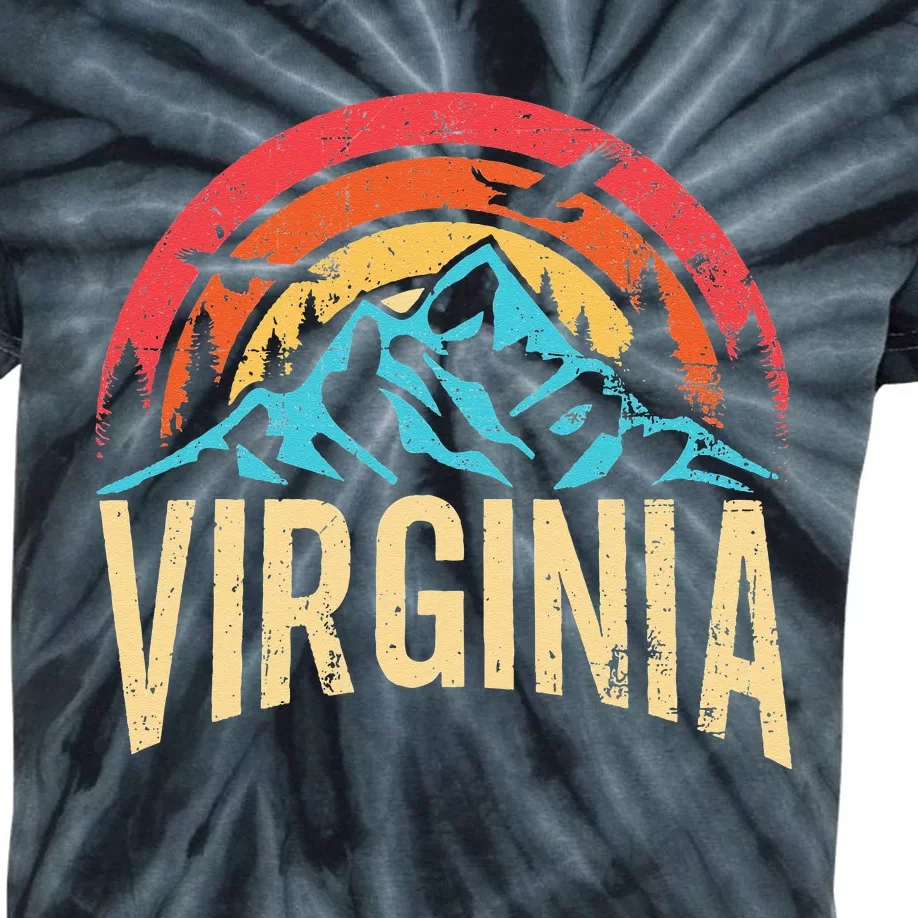 Virginia Virginia State Retro Virginia Kids Tie-Dye T-Shirt