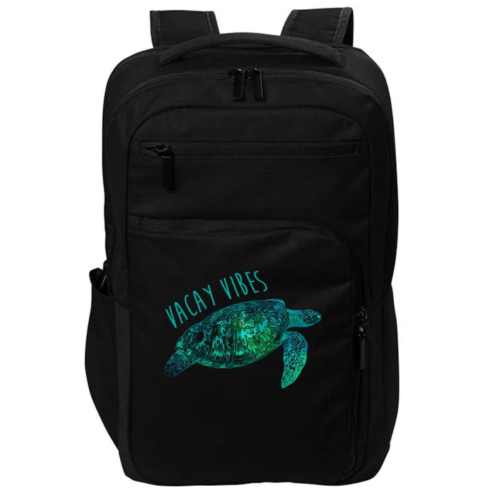 Vacay Vibes Sea Blue Tribal Turtle Funny Gift Impact Tech Backpack