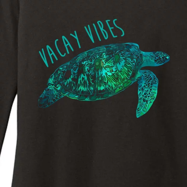 Vacay Vibes Sea Blue Tribal Turtle Funny Gift Womens CVC Long Sleeve Shirt